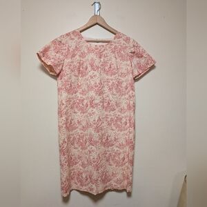 Vintage Handmade Toile Print Dress – Size 10 – Talon Zipper